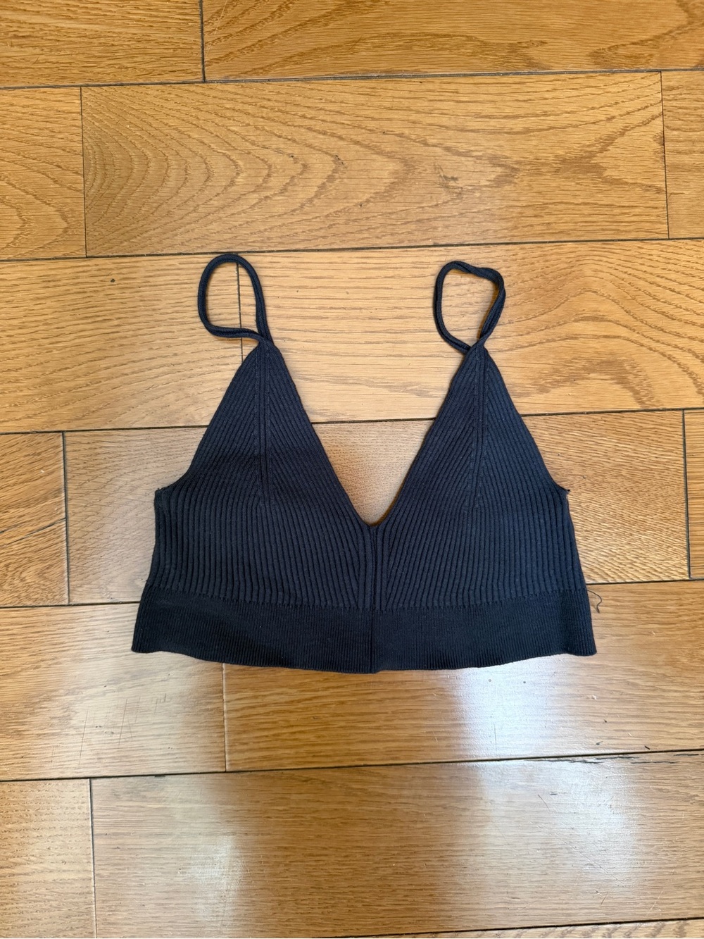 H&M Ribbed V-Neck Crop Bralette